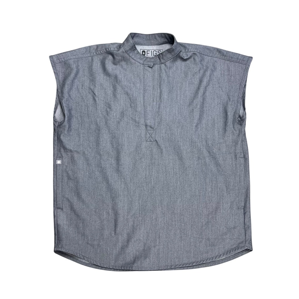 FIGS‎ Technical Collection Gray Sleeveless Scrub Top XXS Mandarin Collar
